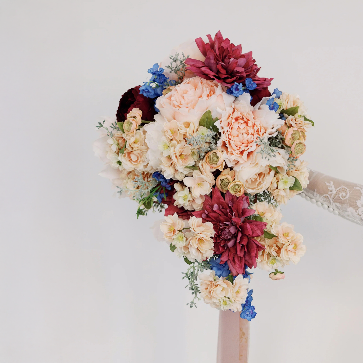 Artificial Blooming Delphinium Flower - 39"