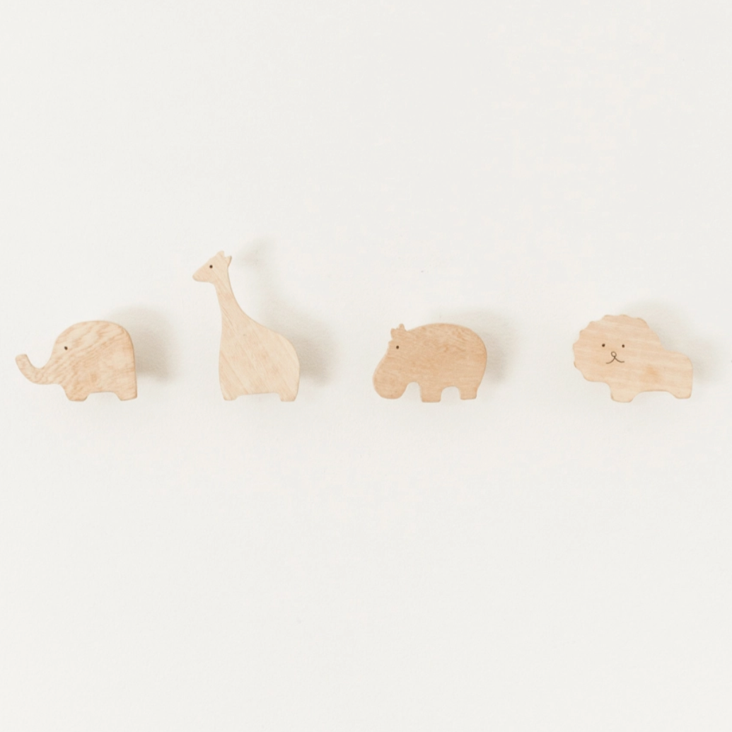 Safari Animal Wall Hooks Set