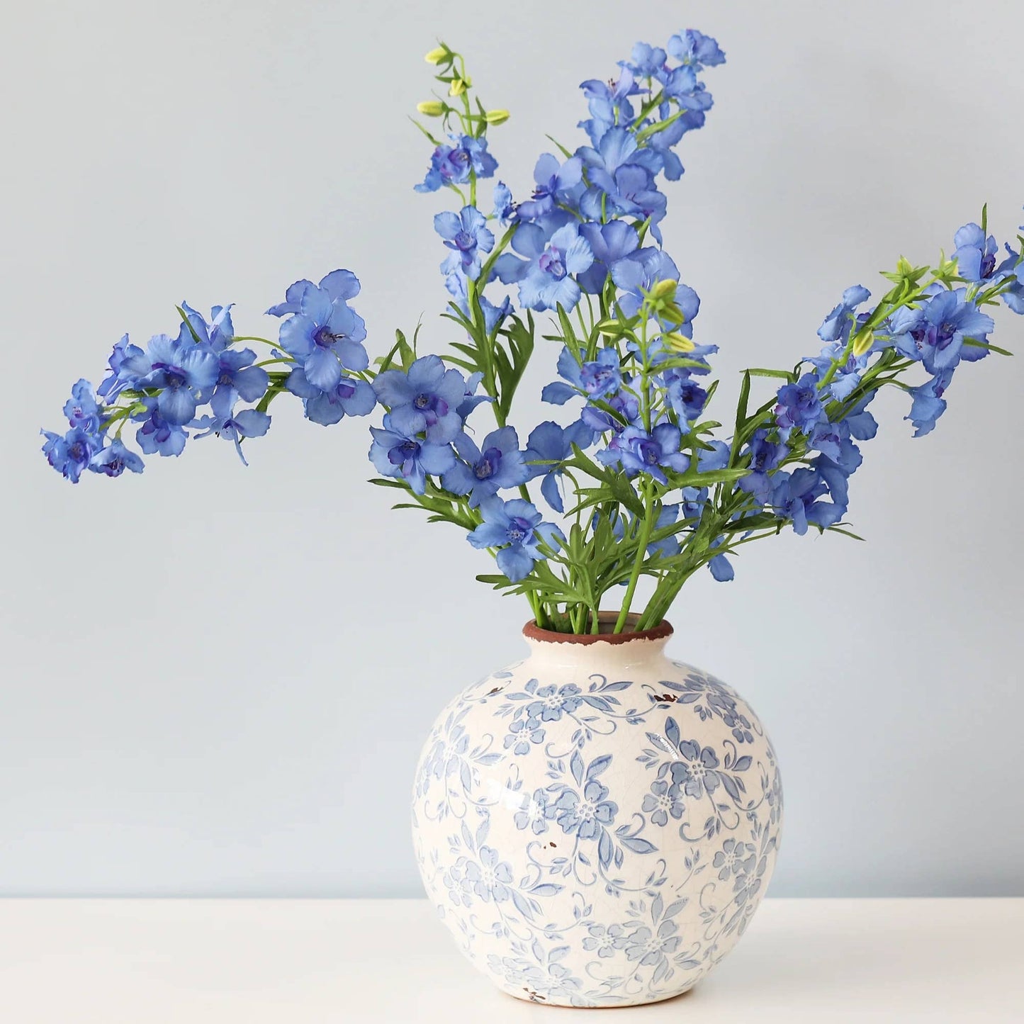Artificial Blooming Delphinium Flower - 39"