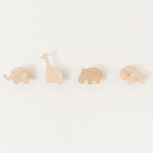Safari Animal Wall Hooks Set